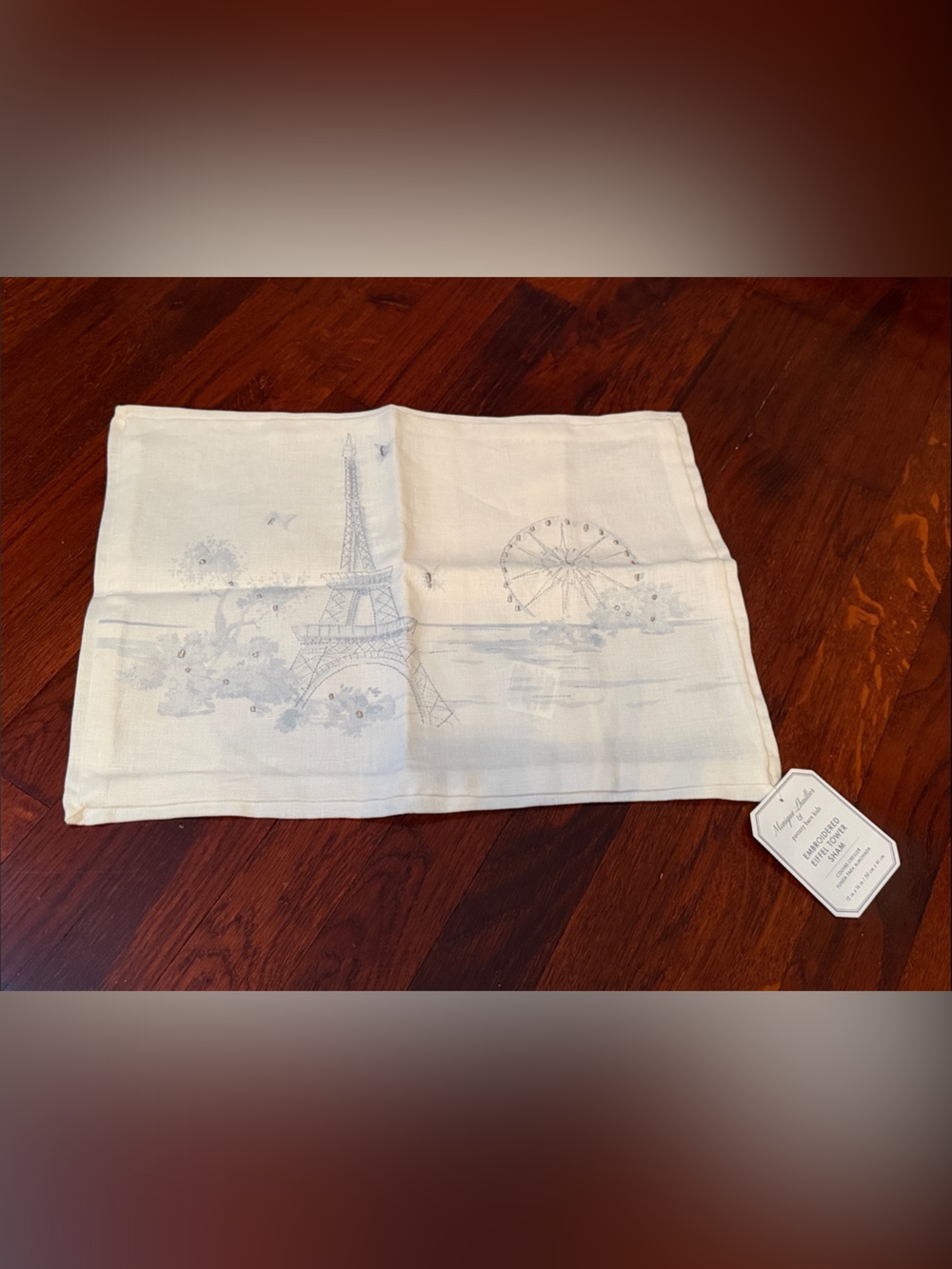 NWT Pottery Barn Kids x Monique Lhuiller Embroidered Eiffel Tower Sham